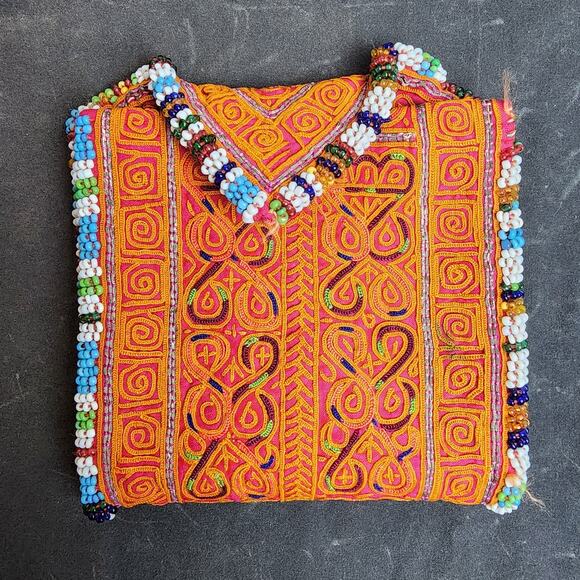 Kuchi Embroidered Pouch Wallet Central Asian Handmade Multi-Color Beads - Picture 10 of 11